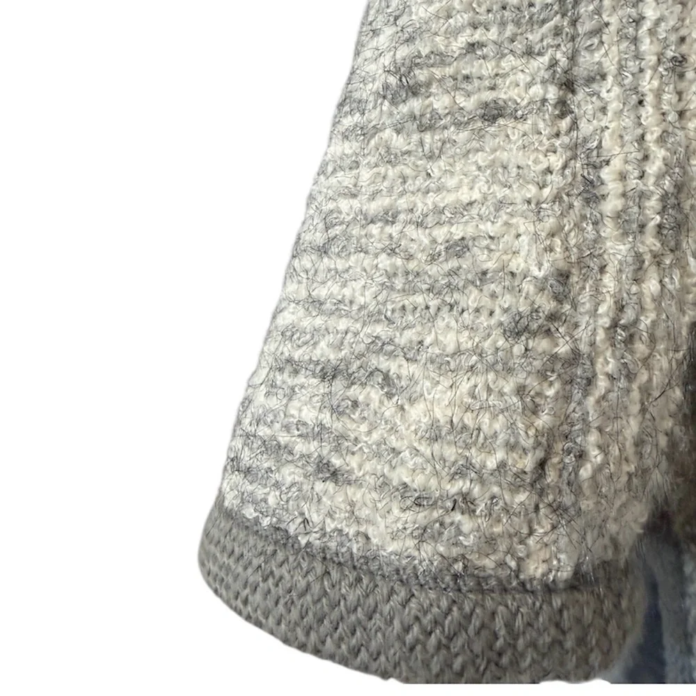 Johnston & Murphy Heather Gray Knit Funnel Neck Poncho One Size Lined